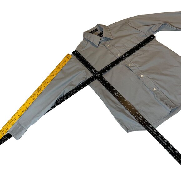 Nautica Boys' Size 12 Gray Poplin Button-Down Shirt - Picture 8 of 8